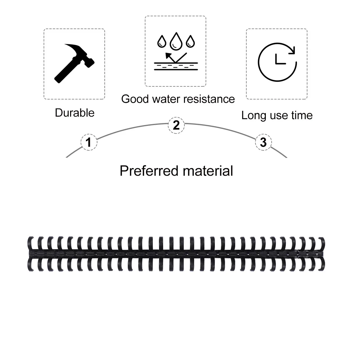 10Pcs Loose-Leaf Plastic Comb Binder Spines Black Adjustable DIY Degree Rotation for Office Supplies Notebook Report