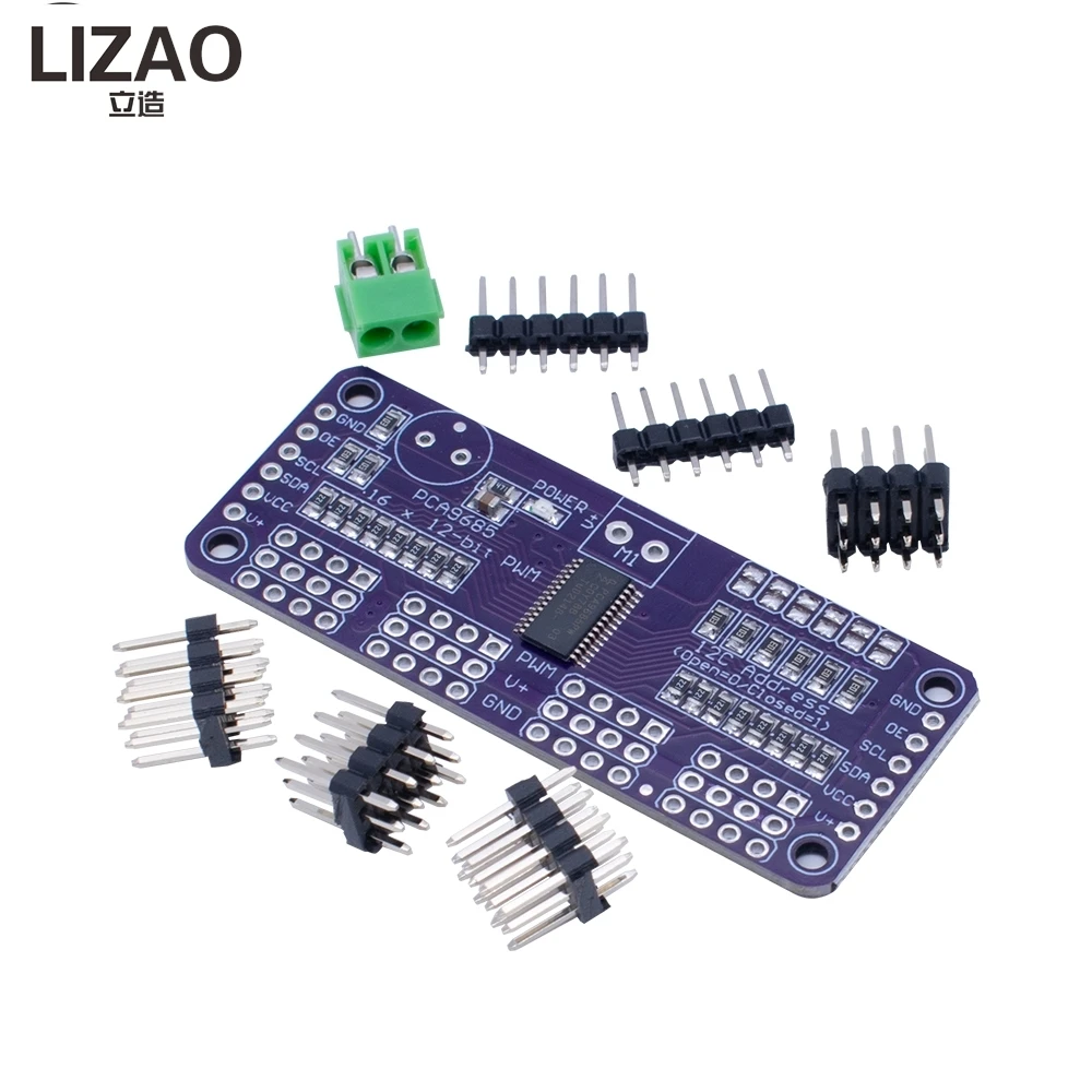 PCA9685 16-Channel 12-bit PWM/Servo Driver Module, I2C Interface Shield for Arduino/MCU Projects