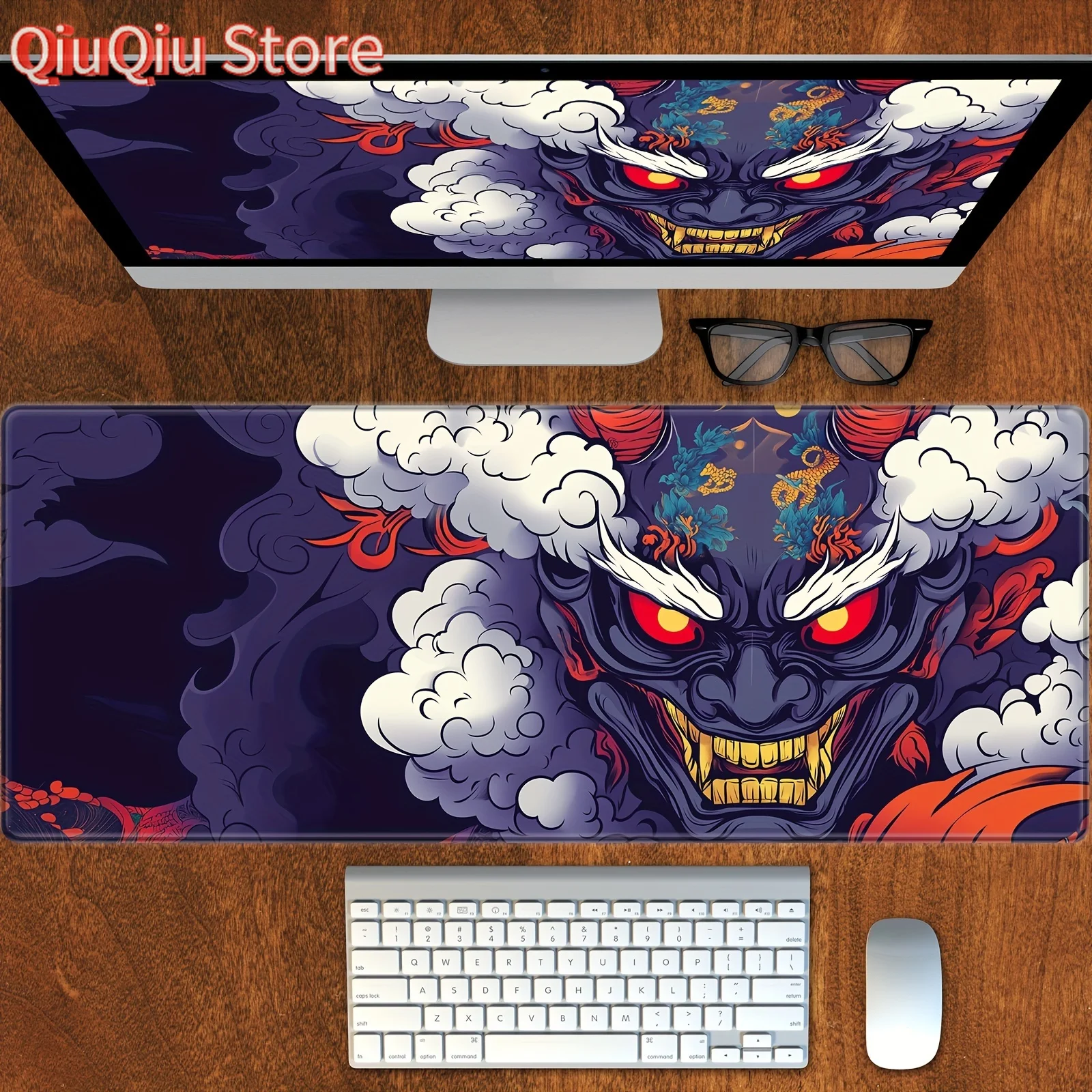Tappetino per mouse grande 900x400MM Ghost Face Tappetino per mouse da gioco in gomma antiscivolo Durevole bordo cucito tappetino da scrivania gioco da lavoro accessori lisci