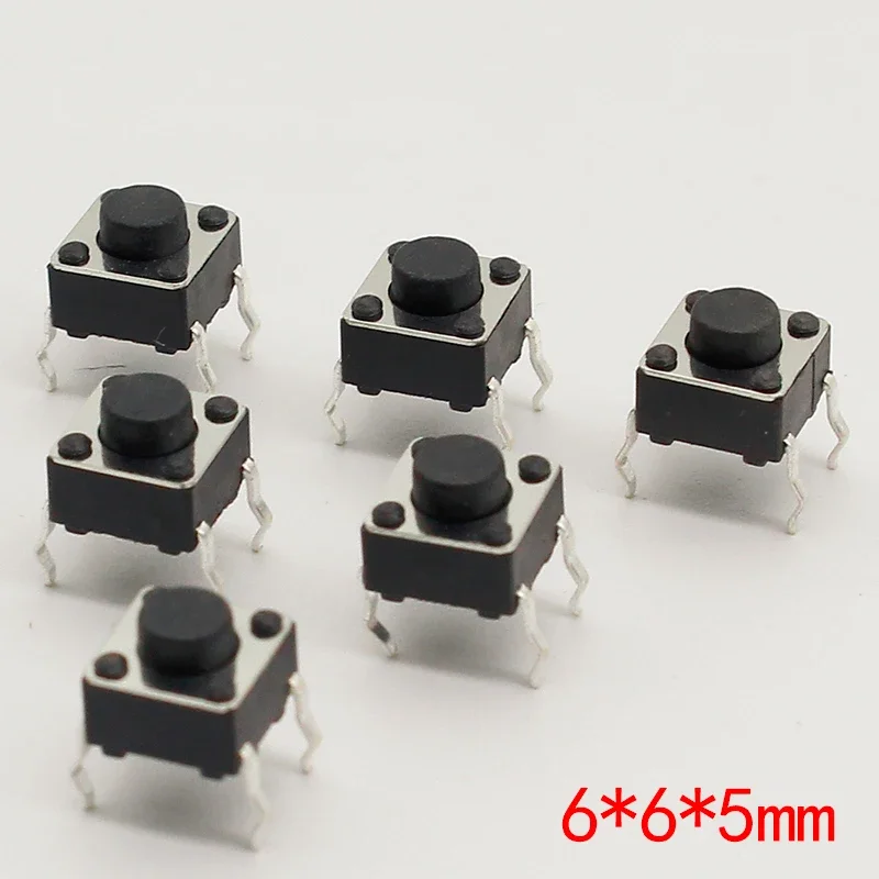 50pcs/lot 6x6x5MM 4PIN G90 Tactile Tact Push Button Micro Switch Direct Self-reset DIP Top Copper  Russia