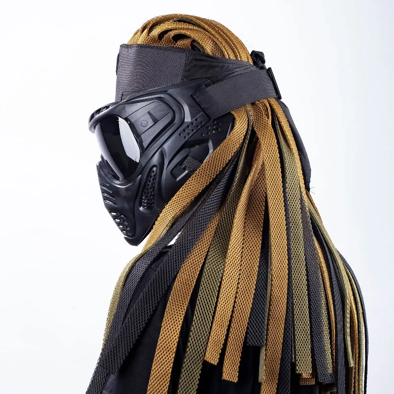 Cyberpunk Dreadlock Headband Tactical Hood for Outdoor SQB Gear Wig Cosplay Funny Hat Trendy Bandana