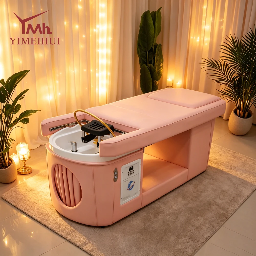 

Adjustable Synthetic Leather Portable Beauty Salon Back Lift Head-Spa Massage Table Shampoo-Stool Foot Care Chair
