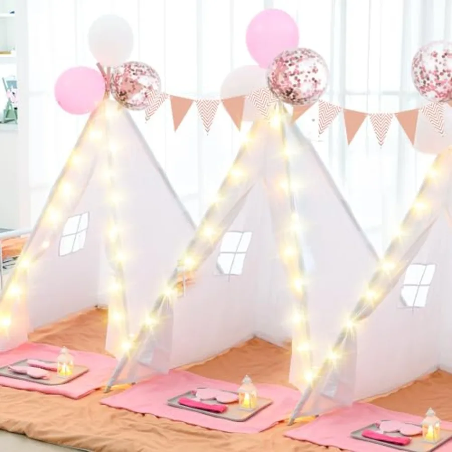 Barraca tipi de 4 pacotes para crianças com cobertores leves e bandejas, barraca de brincar infantil de algodão natural, edredão infantil lavável