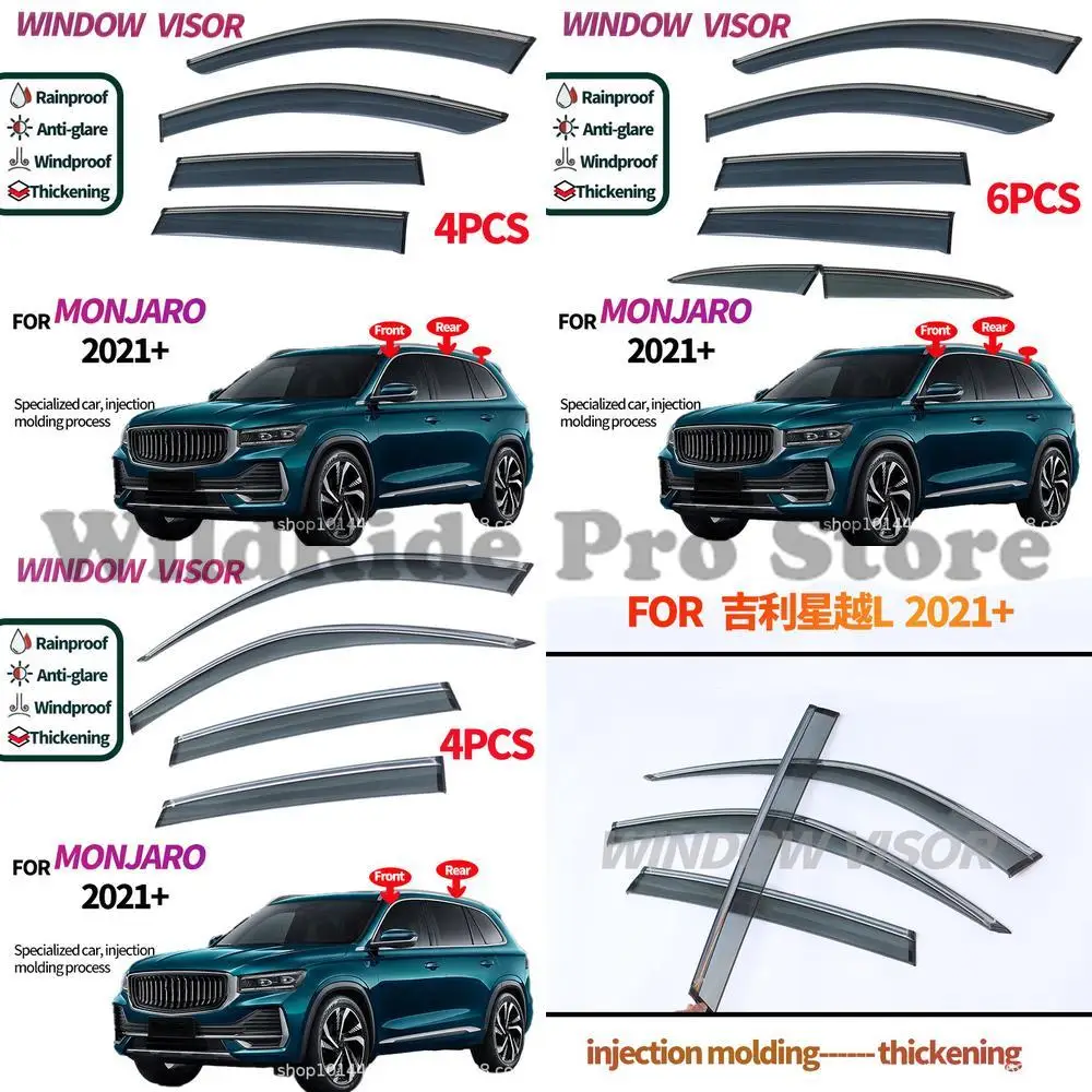 

1 комплект для GEELY Monjaro 2021+, оконные козырьки, дефлекторы от дождя