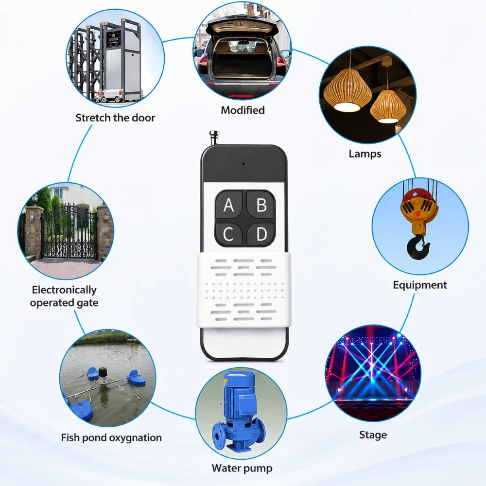 FUNNYSHIELD 5PCS 433Mhz Wireless RF Remote Control Learning Code 1527 Remote Control 2/4CH 1000M Range For Lamp Lights Gate Door