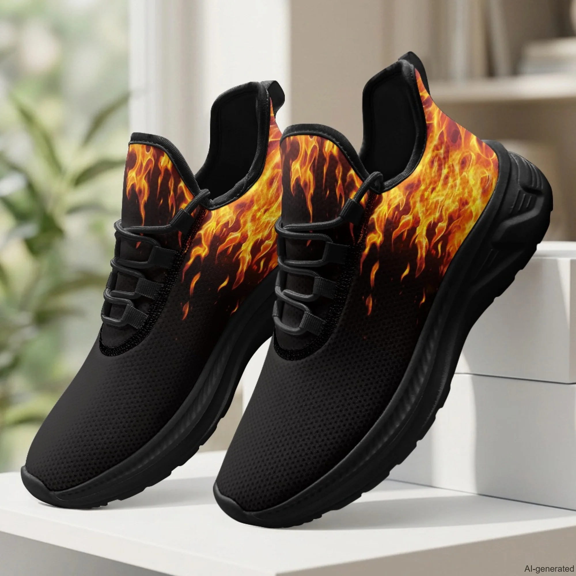 XIXIRIMIDO Womens Walking Shoes Nurse Shoes Nurse Sneakers Flame Print Tenis Masculino De Corrida Barefoot Shoes 35-48