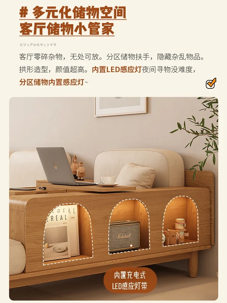 Multifuncional Tecido Pano Sofá, Armazenamento, Compartimento Lateral, Côncavo