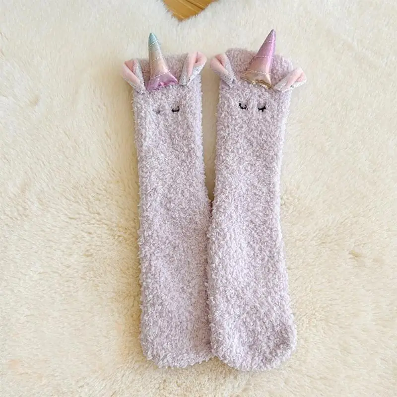 U13F لينة تنفس المرجان الصوف الجوارب الطفل الكاحل الجوارب الاطفال صبي فتاة وحيد القرن نمط الجوارب للأطفال الصغار الأطفال 1-12 #4