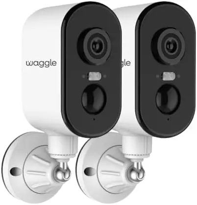 

Waggle Pack of 2 4G LTE Security Cameras – 2K HD, No Wi-Fi, 300° Pan, 9000mAh, AI Detection, for RV & Travel