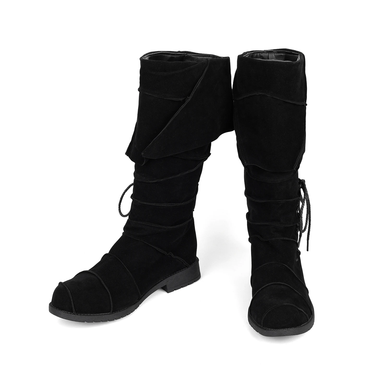 

Men's Renaissance Black Brown Synthetic Suede Boots Brown Cosplay Halloween Viking Pirate Steampunk Riding Long Boots