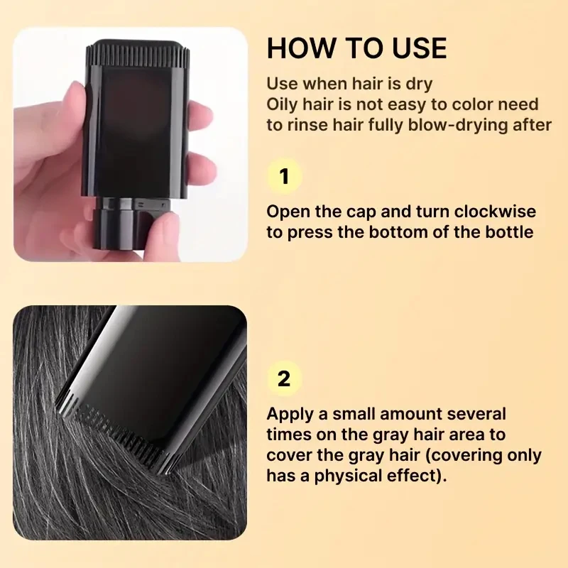 عصا صبغ الشعر المقاومة للماء - تغطي المظهر الرمادي الطبيعي بسرعة الاحتفاظ بالألوان تدوم طويلاً، ومناسبة لجميع أنواع الشعر #6