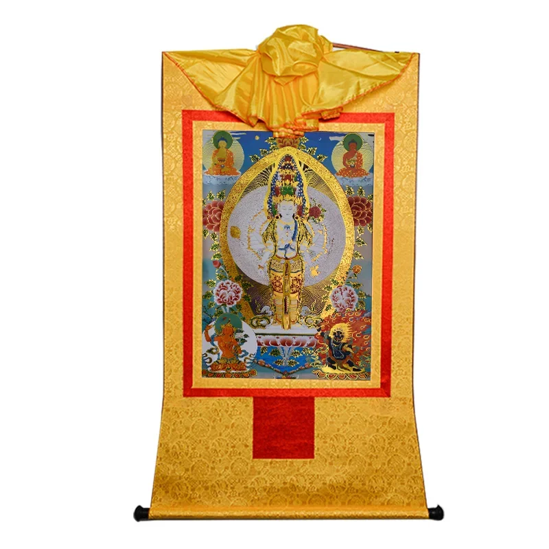 Imagem -05 - Estátua de Buda Kwan-yin 35cm Formato de Mil Mãos com Estampa de Budismo Tibetano