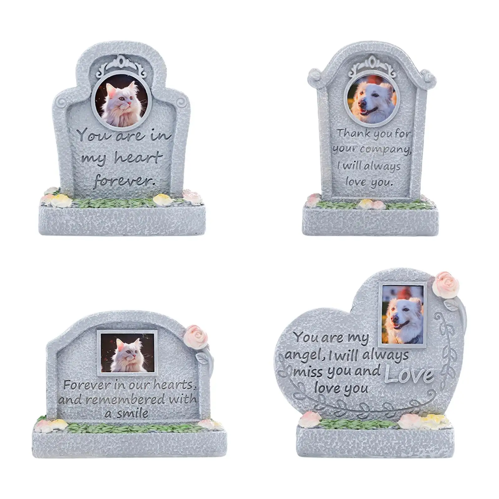 Pet Memorial Monument Pet Tombstone Statue Weatherproof Resin Garden Headstone