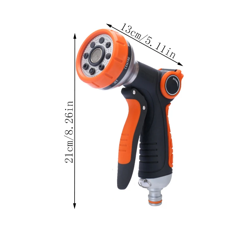 Water Pipe Spray Gun Adjustable Car Wash Garden Spray Water Gun Portable High-Pressure Gun Nozzle 8 Type Water Jet