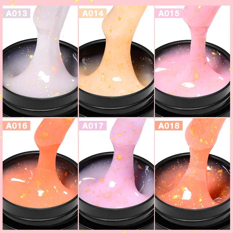 تلبية عبر سريعة بناء تمديد الأشعة فوق البنفسجية هلام مسمار الفن ، لون التمويه واضحة ، شكل تلميح ، قاعدة الكريستال العلوي ، DIY بها بنفسك مسمار الفن