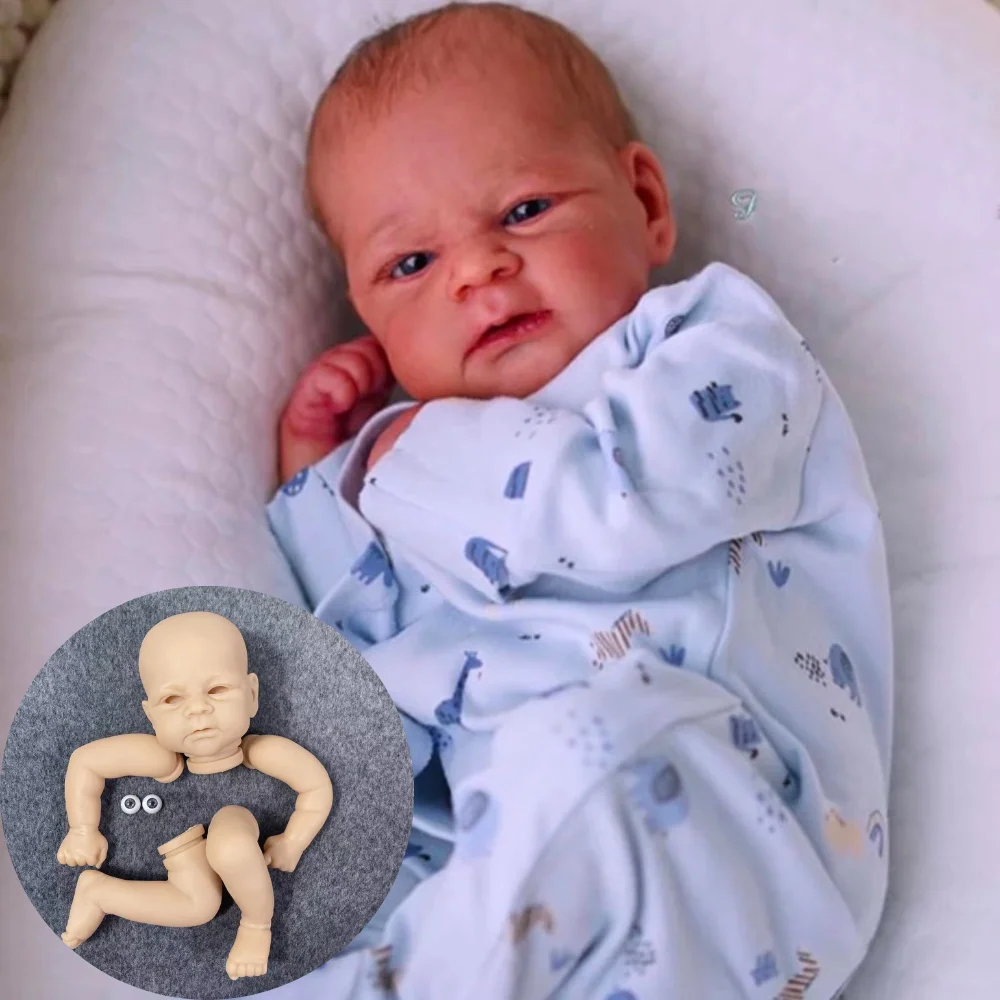 Reborn Blank Doll kit 17-18 Inch Elijah Vinyl Kit Unpainted Unfinished Doll Parts Handmade Toy with cloth body and eyes