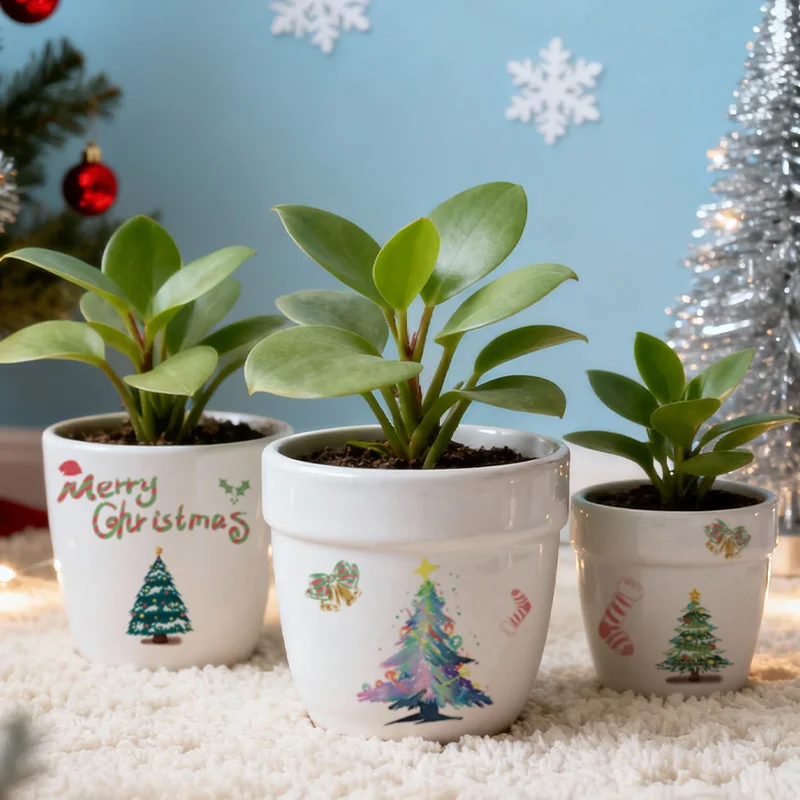 3 قطع من ملصقات الوشم المؤقت لشجرة عيد الميلاد، تدوم طويلاً ومقاومة للماء، مناسبة للوجه والذراع، ديكور منزلي للعطلات #5