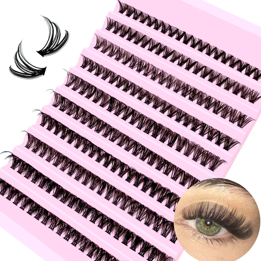 

DIY Eyelash Extension Individual Lashes 8-16mm 200pcs Cluster Lashes Natural Look Mixed Tray Volume Lash Clusters Eyelashes Long