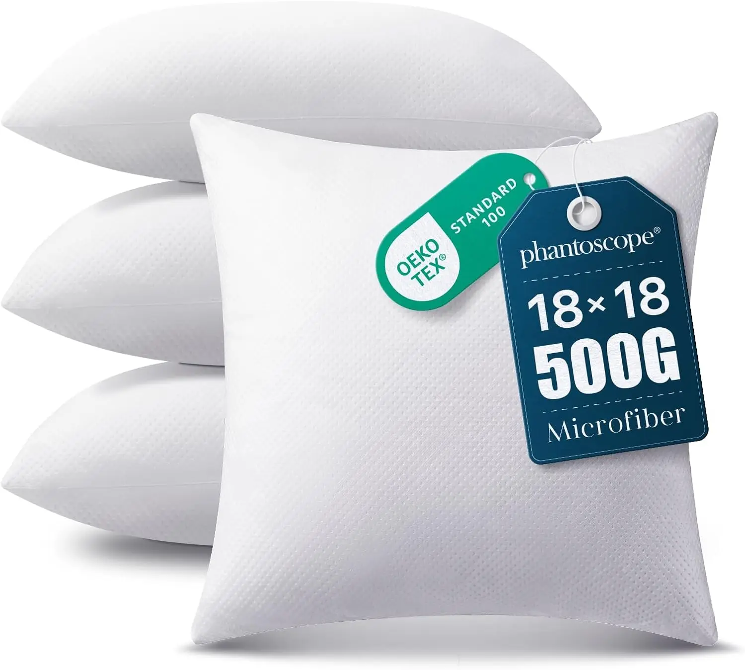 4 Pack 18X18 Inch Pillow Inserts Hypoallergenic Virgin Fibe…