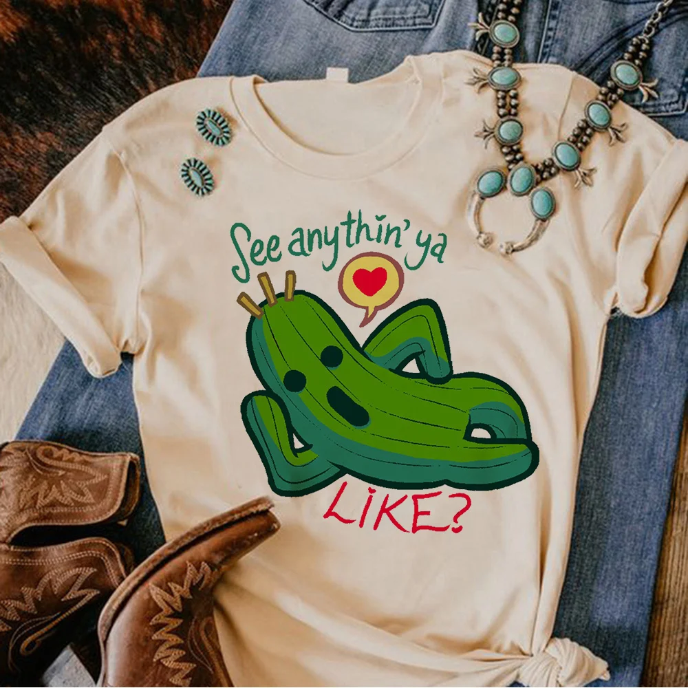 Cactus Graphic T Shirts Women Clothing Fashion Aesthetic Clothes Summer Streetwear Harajuku Personality Retro Gothic Y2K Top