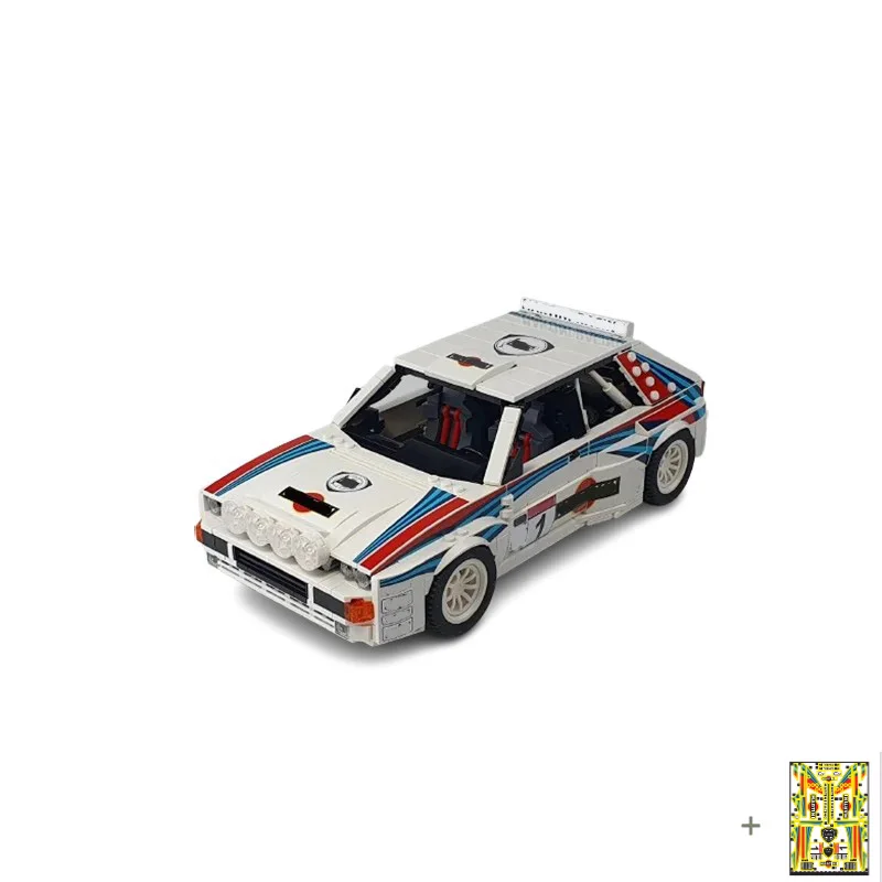 1309PCS MOC Speed Champion Lancia Delta Integrale Rallye Monte Carlo DIY Building Blocks Cutting Stickers Toy Brick Holiday Gift