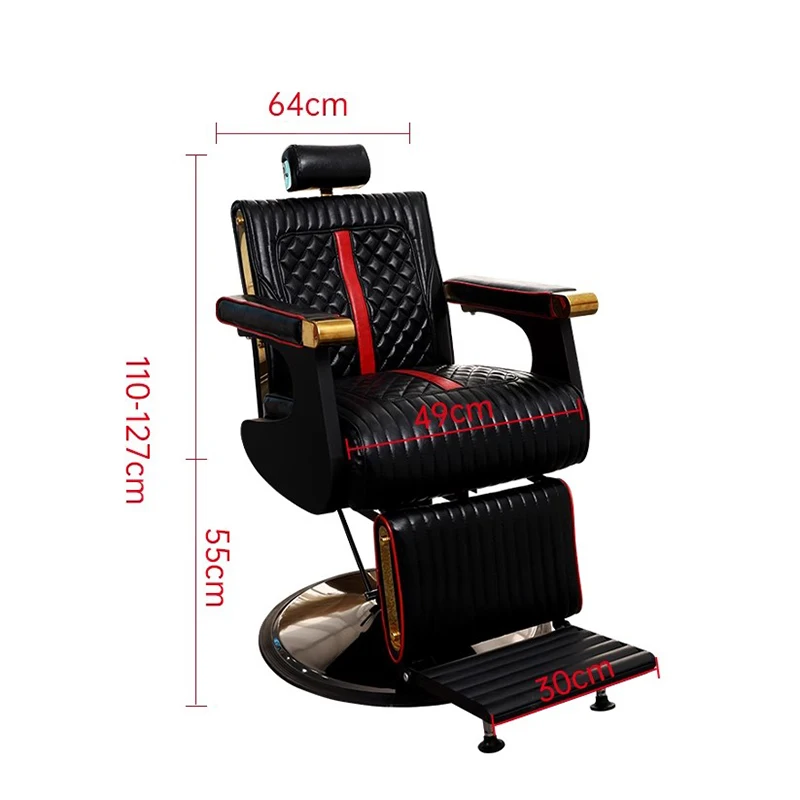 Sturdy Hydraulic Barber Chair Soft Upholstered Salon Chair Hair Care Studio Beauty Height Adjustable Salon De Coiffure Furniture
