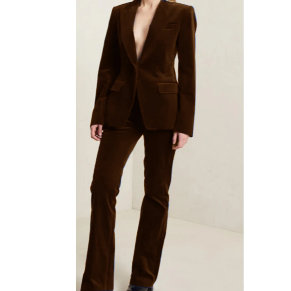 Women\'s Suit Elegant Pants Sets Velveteen Traf 2023 Woman Trafza for Prom Pant Set Pieces Pantsuit Luxury