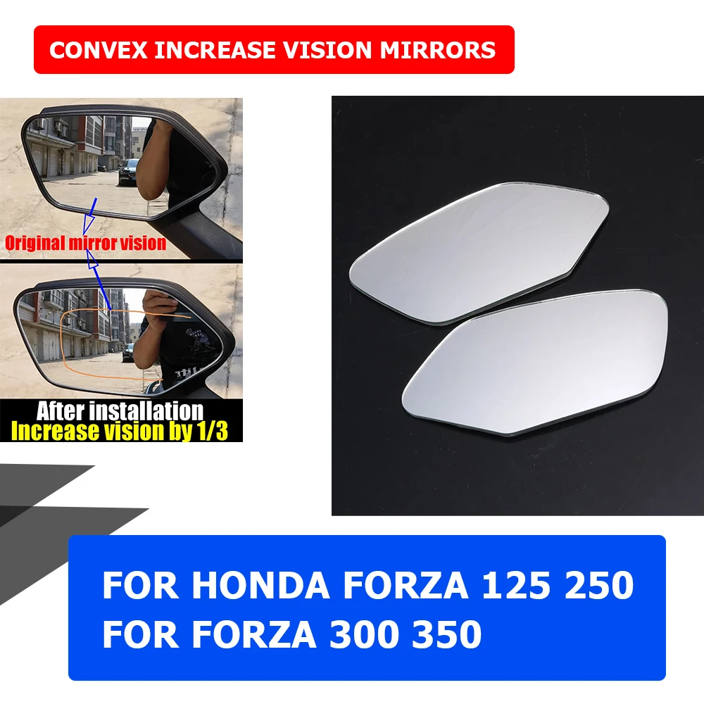 Convex Mirror For HONDA Forza 350 Forza350 Forza300 Forza250 Forza 125 300 250 2023 Increase Rearview Mirrors View Vision Lens