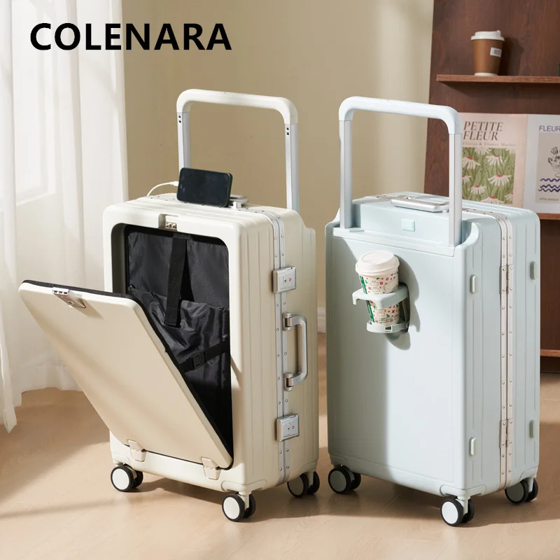 

COLENARA Cabin Suitcase USB Charging Multifunctional Boarding Box 20"22"24"26 Inch Front Opening Trolley Case Travel Luggage