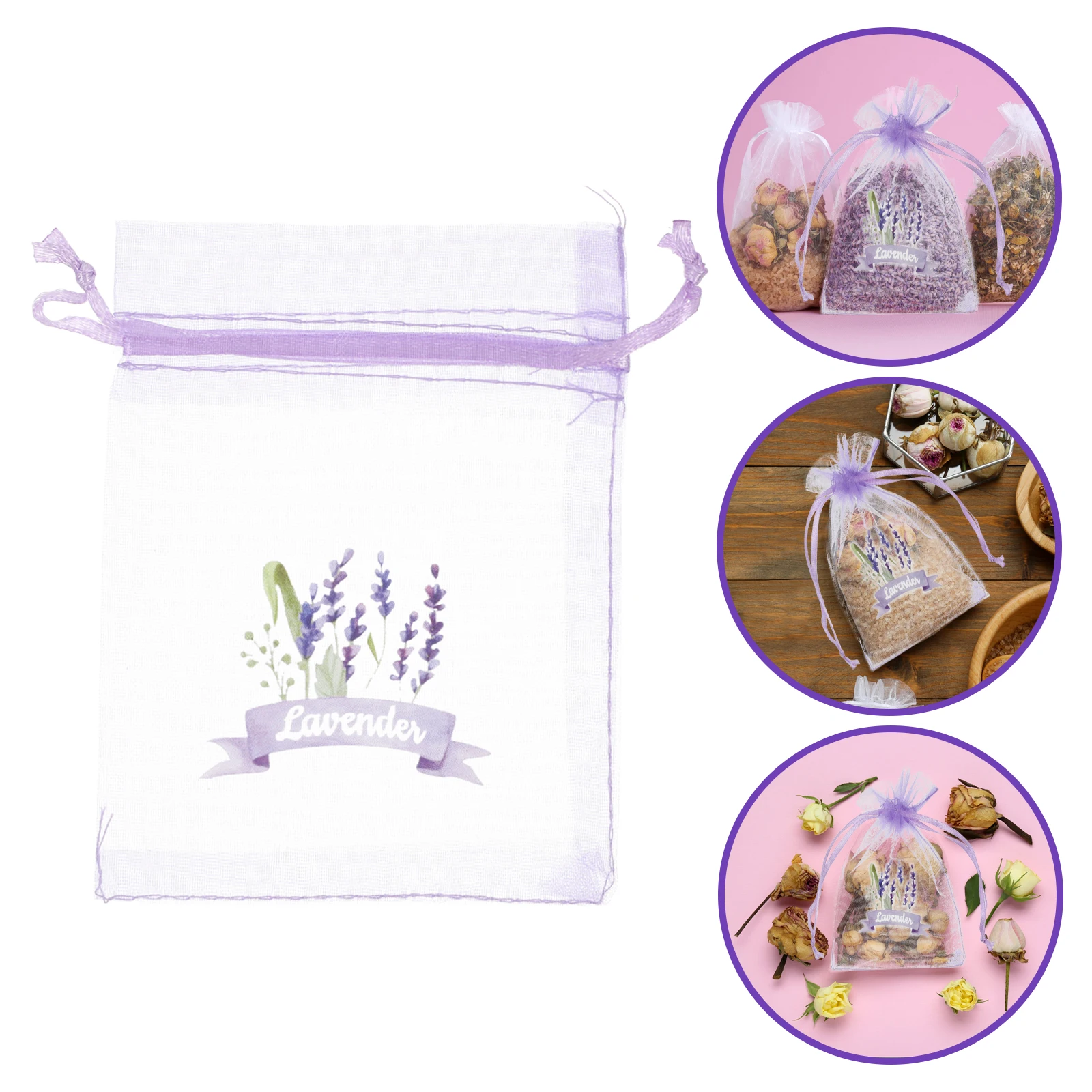 

20 Pcs Empty Sachet Bag Lavender Sachets Pouch Mesh Breathable Drawstring Gauze Bags