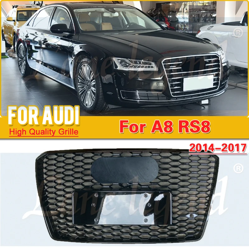 

Car Anterior Reticulum For Audi A8 2014 2015 2016 2017 Modification RS8 Grille New ABS Material honeycomb Grille