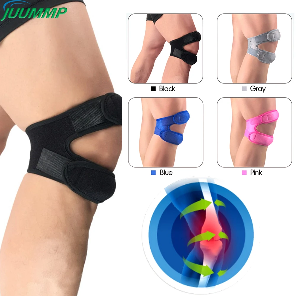 1Pcs Sports Kneepad Adjustable Knee Patellar Knee Support Tendon Support Strap Band Open Knee Wrap for Running Sport Fitness