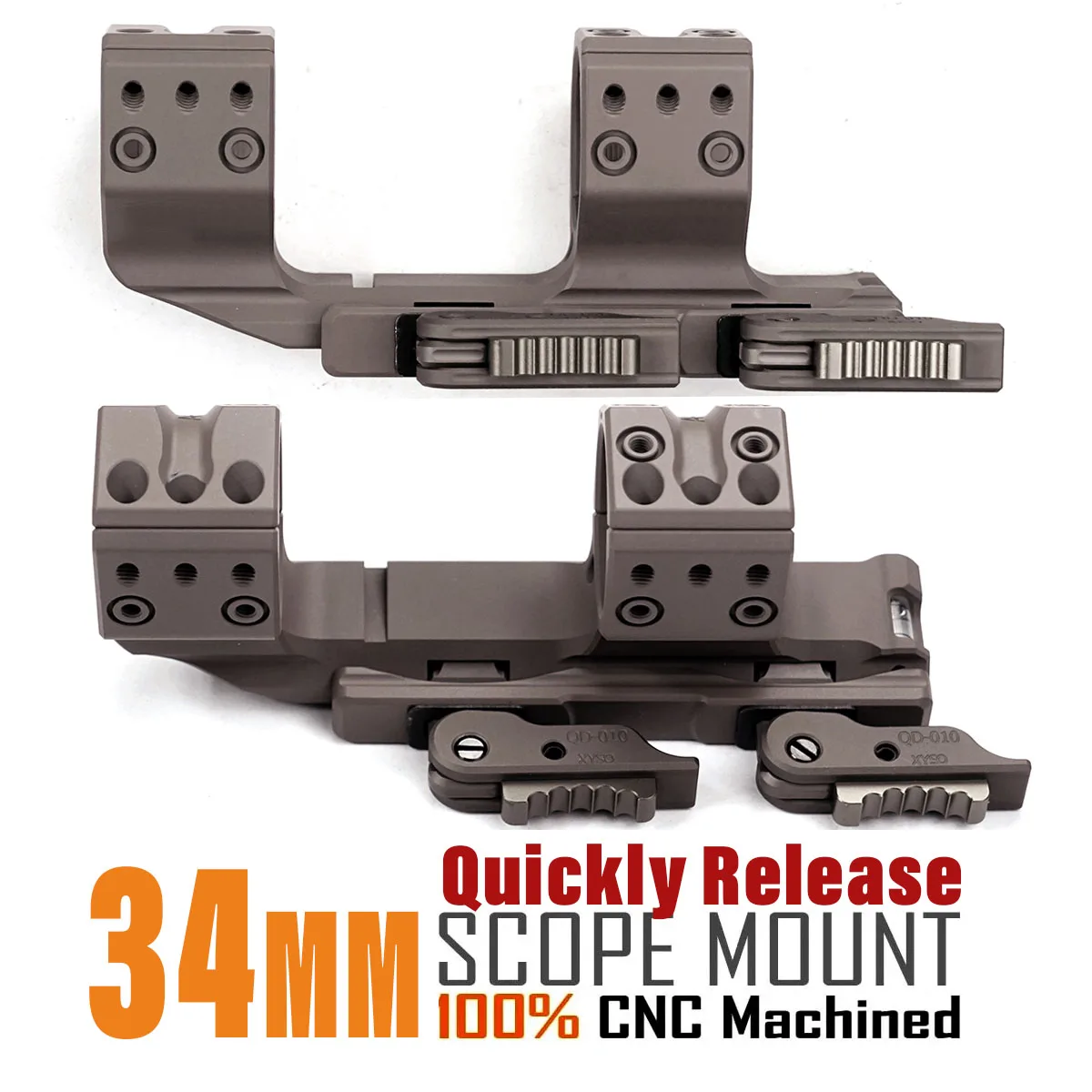 

Scope Rings FDE 1.54 inchs for 1913 Picatinny Rails, AR15, one Piece Scope 34mm Mount, 20.6 MOA Desert Black