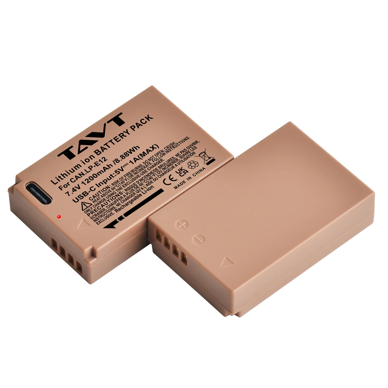 TAVT New LP-E12 LPE12 LP E12 Battery with Type-C Charging Input for Canon SX70 HS Rebel SL1 EOS M M2 M10 M50 M100 100D view 2