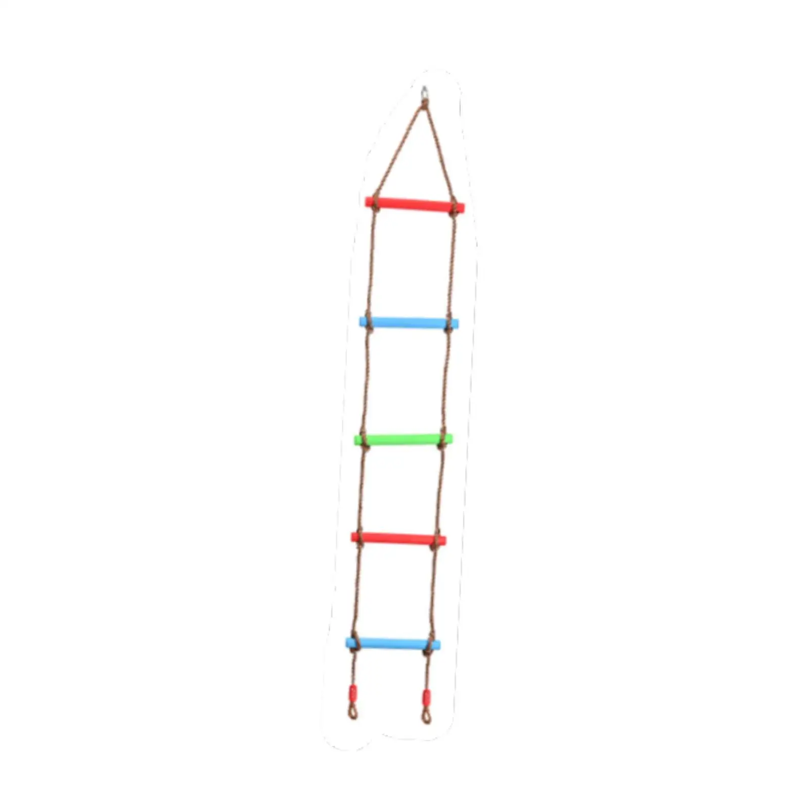 Colorful Camping Rope Ladder Fun with 5 Section Straps Obstacle Course