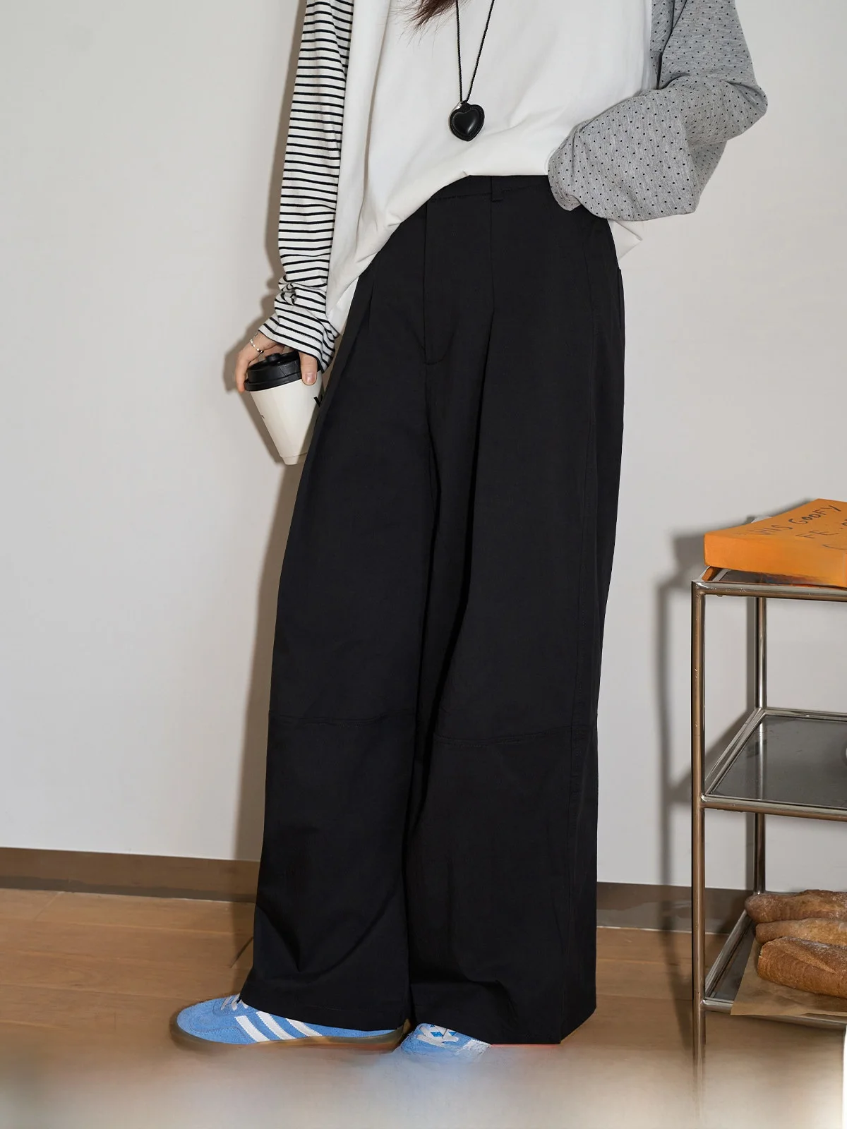 

Bla High Waist Wide Leg Casual Pants Women Loose Fitting Lazy Straight Leg Trousers Spring New Sle Comfortable Slimming