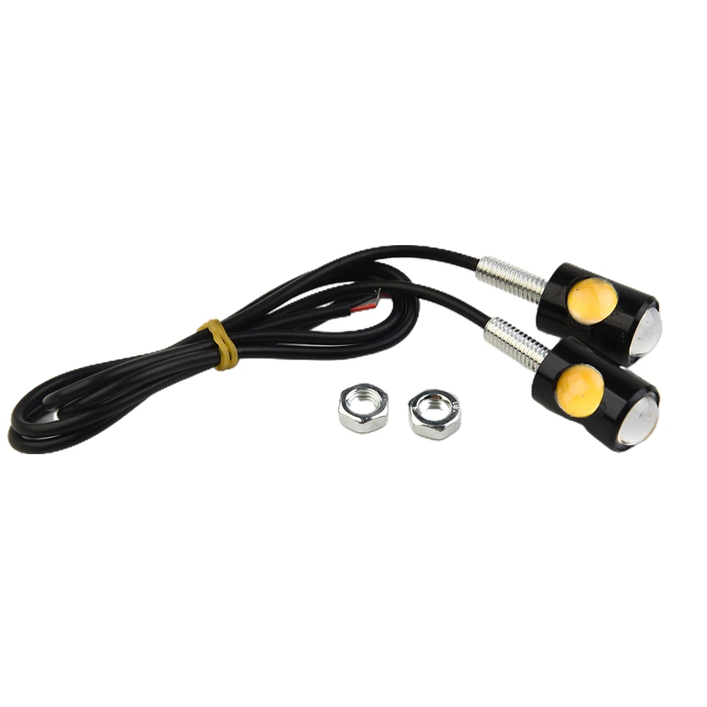 , 2PCS Tiny Amber LED Car Motorcross Turn Signals Indicators, Super Bright for Clear Visibility, Suitable for 12V Vehicles