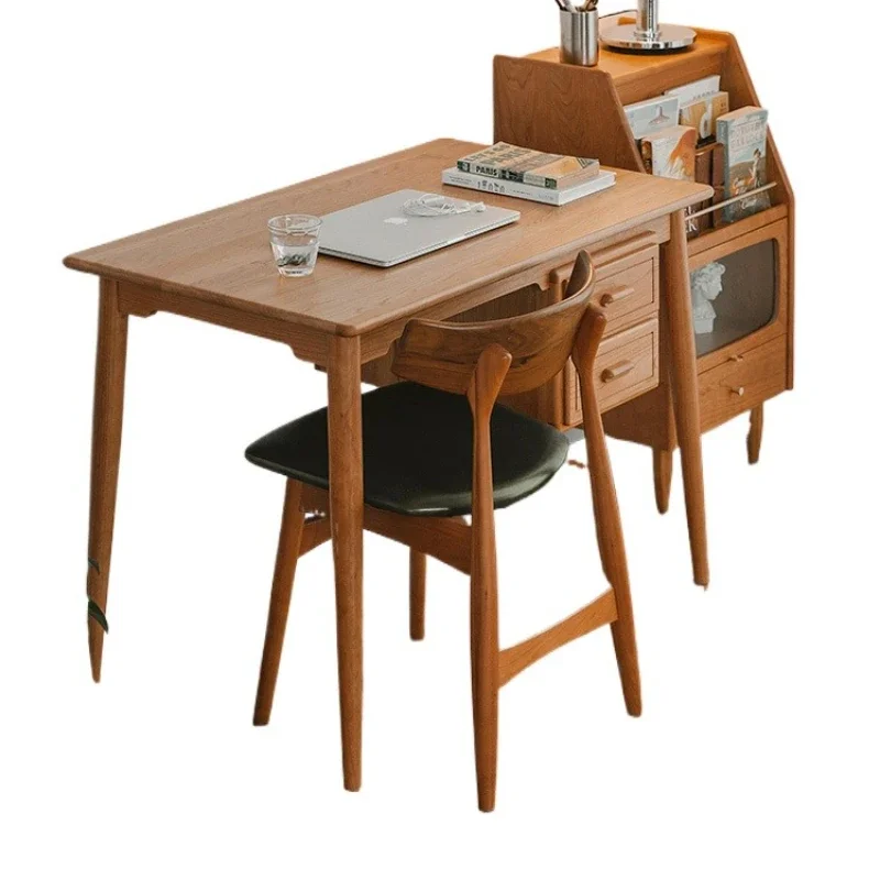 

Small rice cake desk, Nordic ins simple small apartment household cherry wood solid wood small desk