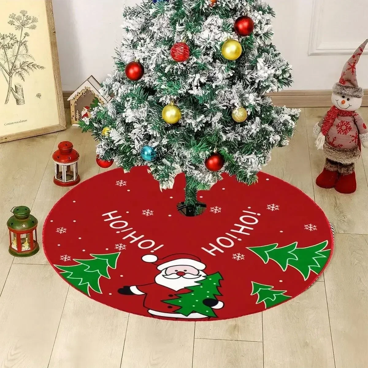 60/70/90Cm Kerstboom Rok Rode Kerstboom Voet Cover Kerstman Sneeuwvlok Kerstboom Tapijt basis Mat Decoraties