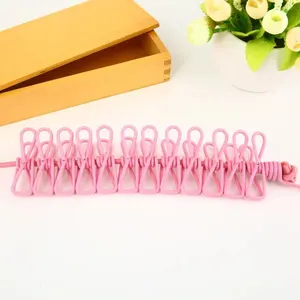 حبل الغسيل الملابس المحمولة مع 12 مقطع, مجفف الغسيل قابل للسحب, حبل الملابس, رف التجفيف, خط تعليق القماش للخارج أعلى 6 حبل غسيل المبيعات - No1