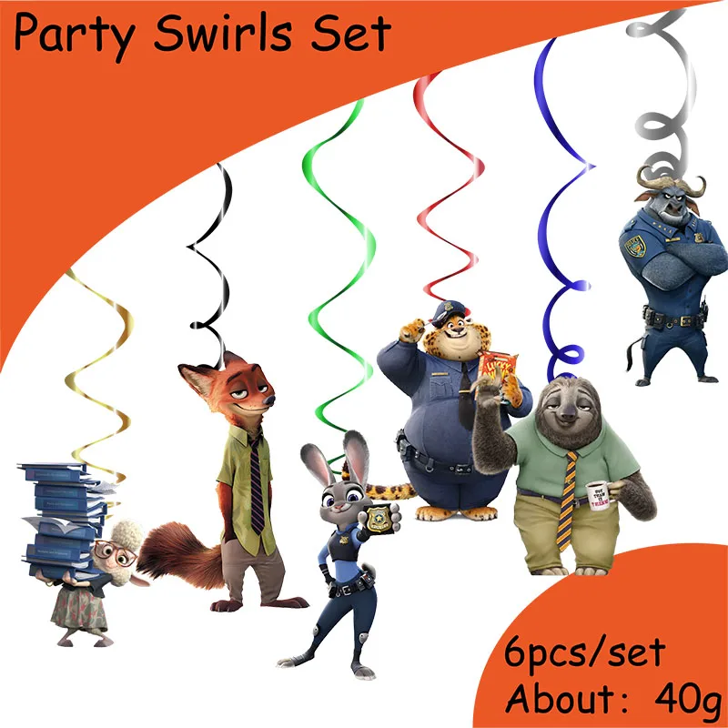 Disney  Cartoon Zootopia Theme Birthday Party Plate Cups Napkin Straw Decorations Baby Shower Kids Birthday Party Supplies