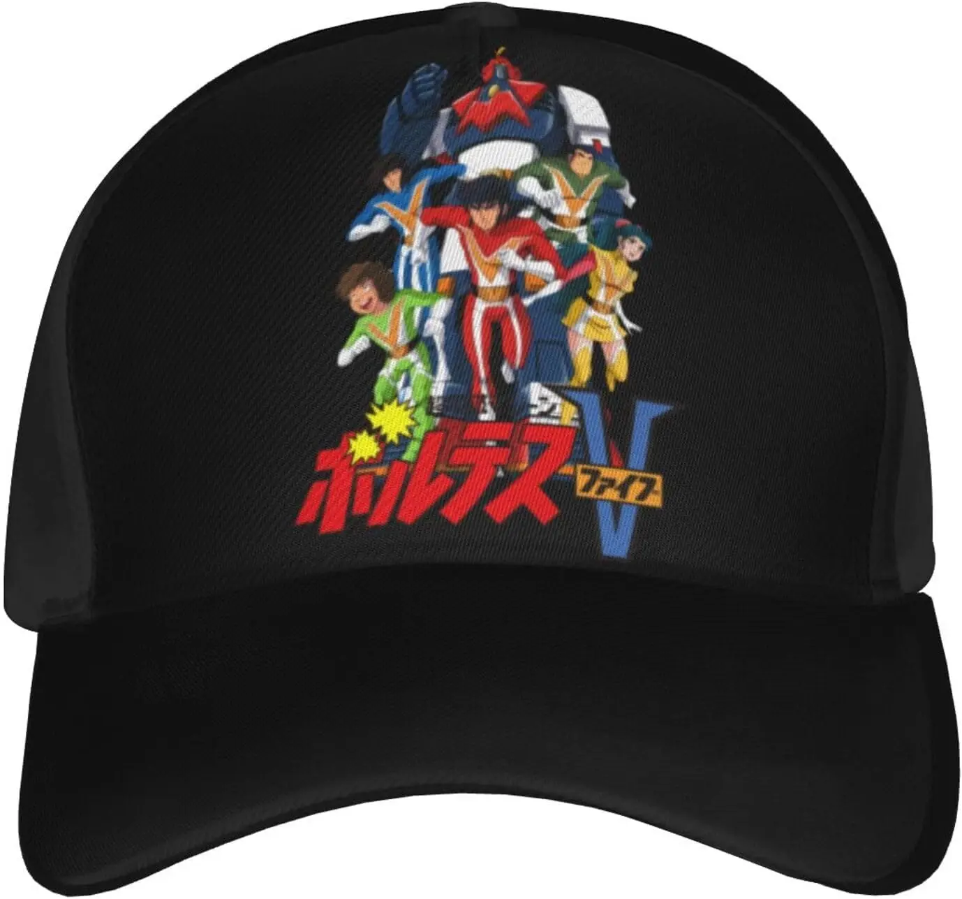 Anime Voltes V Baseball Cap Unisex Adjustable Casual Chapeau Outdoor Sports Caps Black