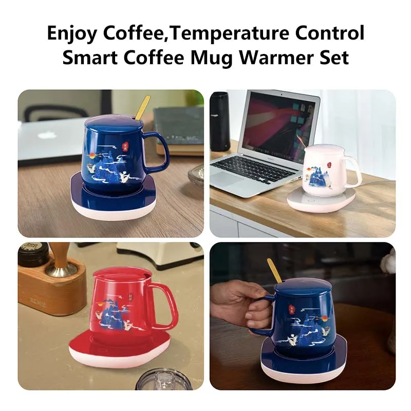 55 ℃   Coaster met constante temperatuur Draagbare koffiemok Kopverwarmer Slimme thermostatische kookplaat Melkthee Waterverwarming Padverwarmer