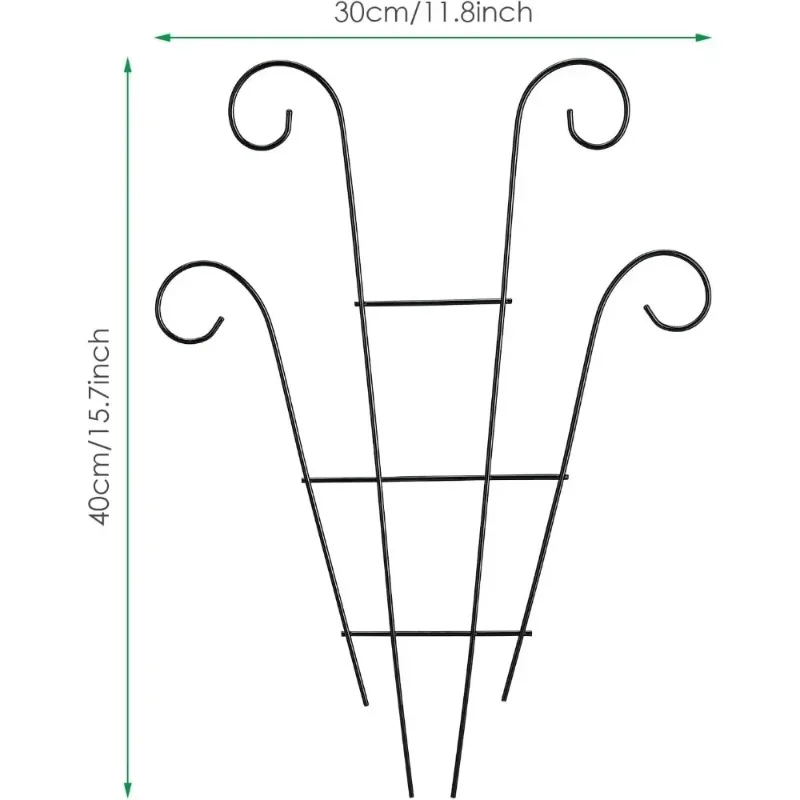 2 Outdoor Climbing Plant Trellises, Black Trellises, Garden Metal Support Piles, Indoor and Outdoor Grape Blossom Vegetables