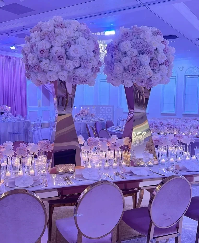 Edelstahl-Blumenständer und Vasen für Hochzeitstischdekorationen, Partydekorationen, 2er-, 4er-, 6er- und 10er-Set – Detail 4