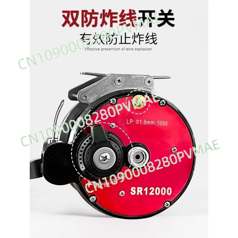 SR12000 SR15000 Full Metal Drum Fishing Reel | Left & Right Hand Interchangeable, Accessory for Underwater Visual