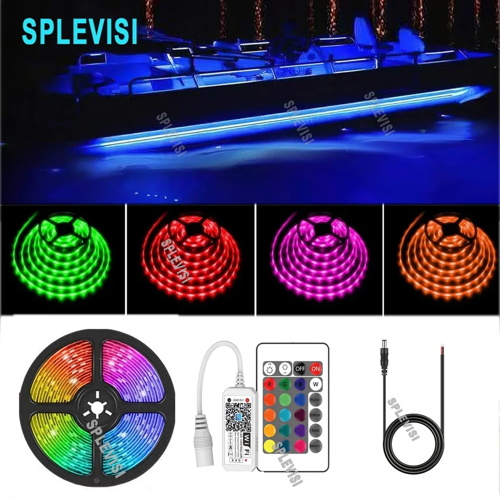 12v 16.4Ft Remote & Wifi Control Boat Lights, 16 Color Change, Waterproof Boat Interior Light Deck Light Pontoon Boat Boat,Yacht