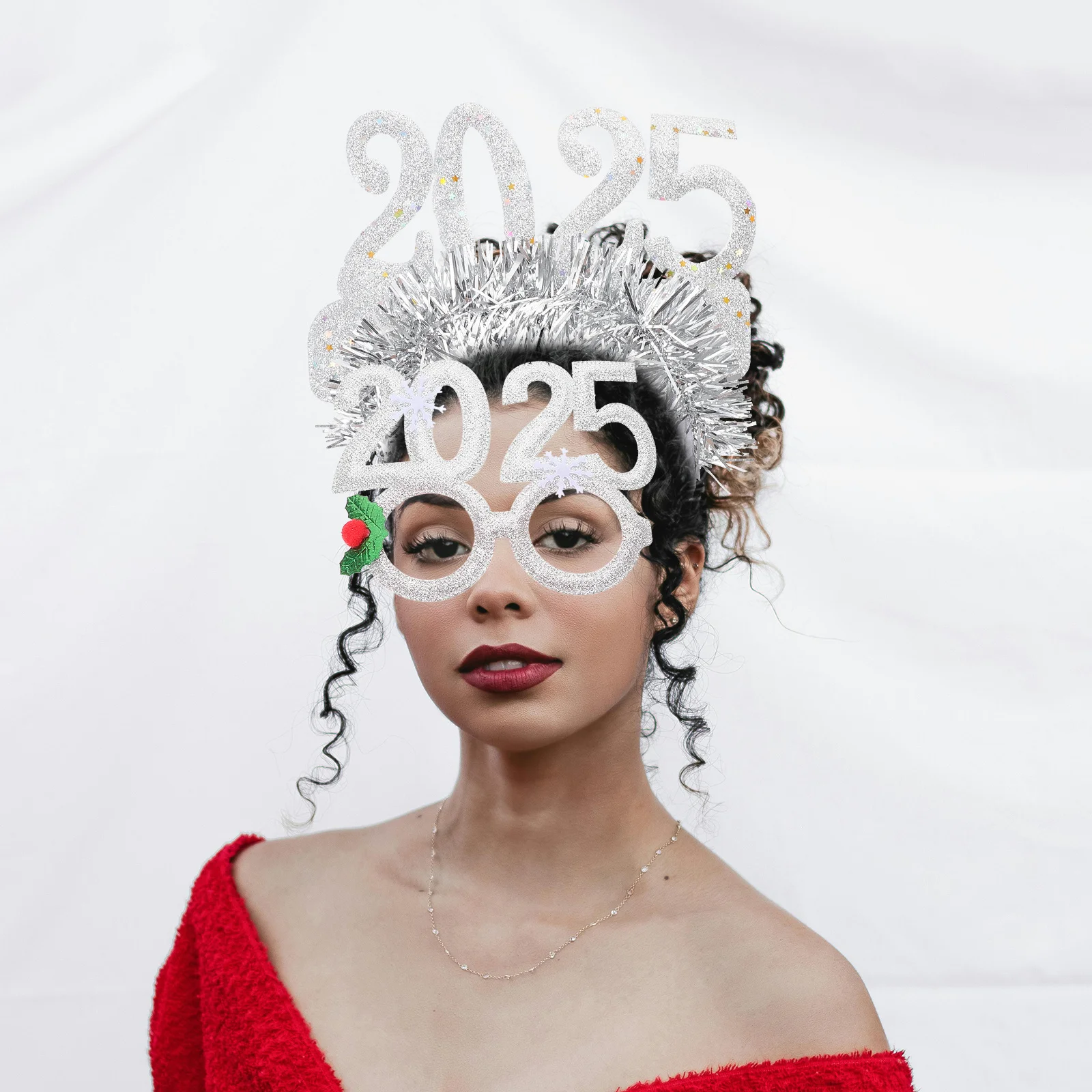 

1Set 2025 New Year Headband Adult Party Hairband Creative Decorative Headpiece Festival Supplies New Year Photo Prop