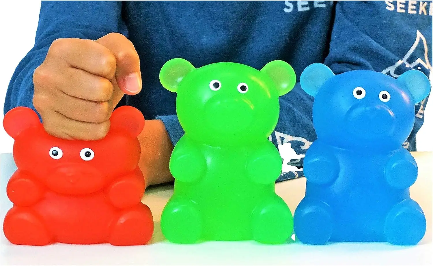 Jumbo Squishy Gummy Bear Toy 24 Bears, Giant Mochi Squeeze, Stress Relief Fidget, Party Favors Easter Stuffers 4341-24s
