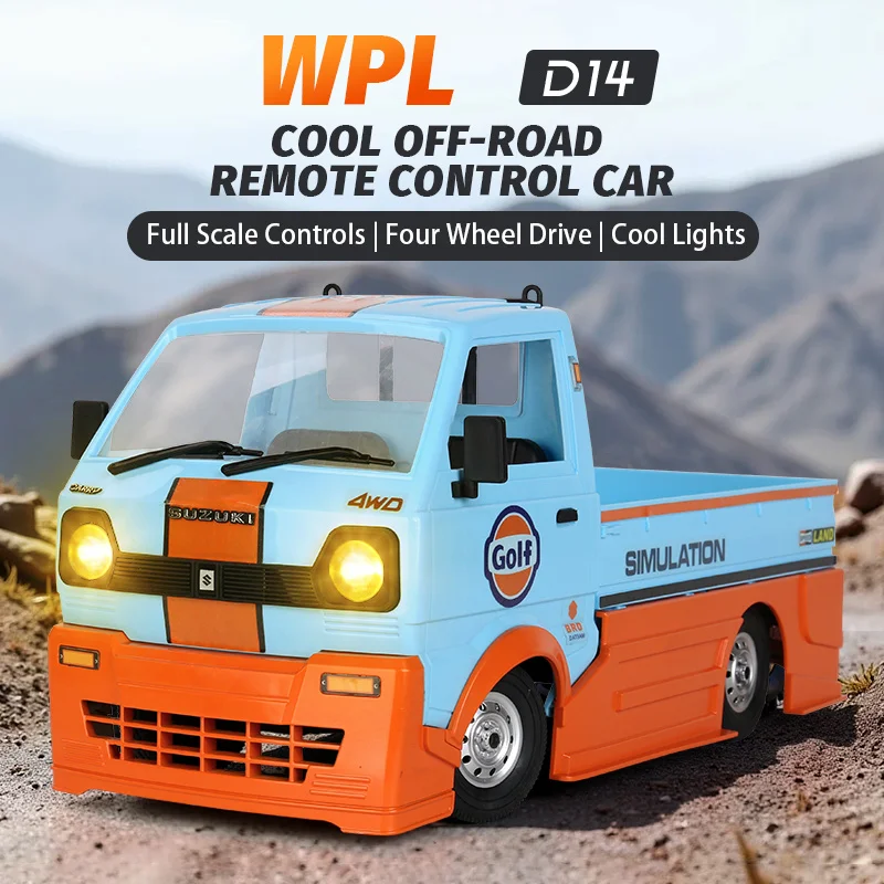 

WPL New D14 1/10 Scale Remote Control Suzuki Carry Four-wheel Drive All Terrain off-road Vehicle Model RC Children's Toy Gft